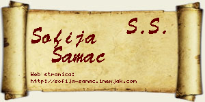 Sofija Samac vizit kartica